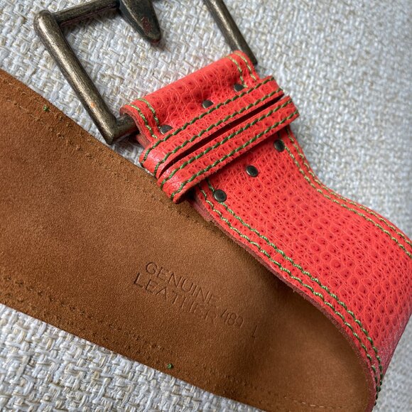 Vintage belt women\'s belt Orange leather belt size L Limited Express accessories main image 7